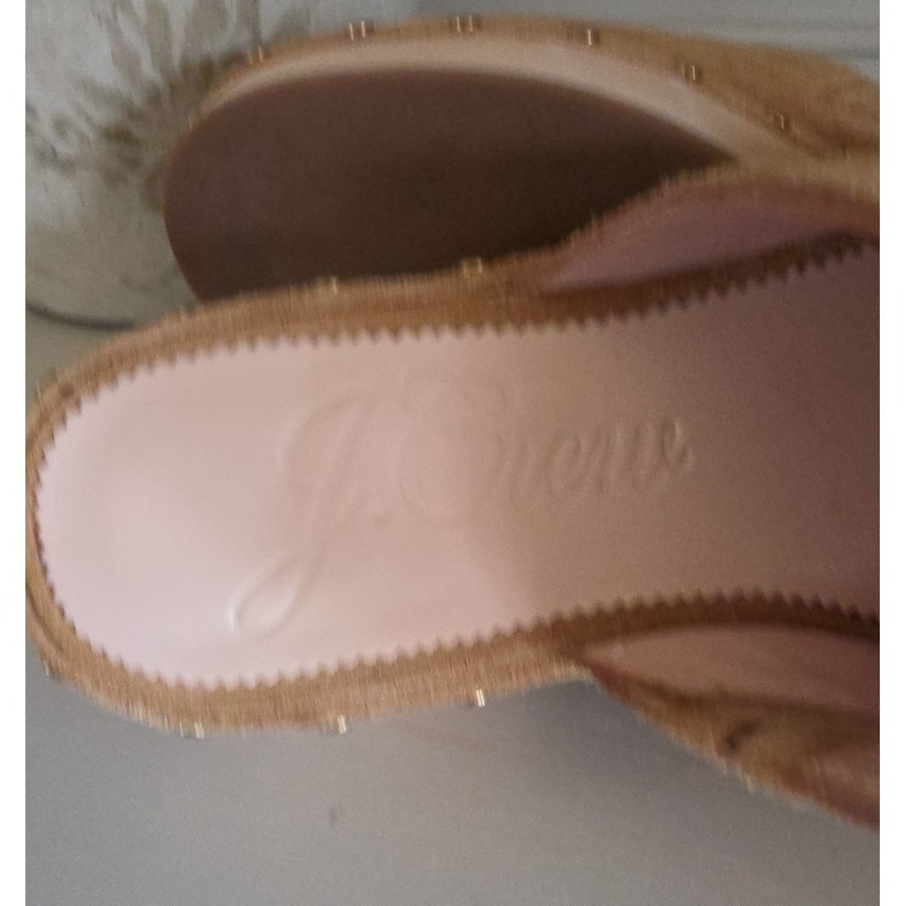 J. Crew Women's Dakota Pecan Suede Clogs Wood Bottom Slip on Size 7 - Picture 10 of 10